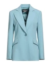 Boutique Moschino Woman Blazer Sky Blue Size 10 Polyester, Elastane In Blue