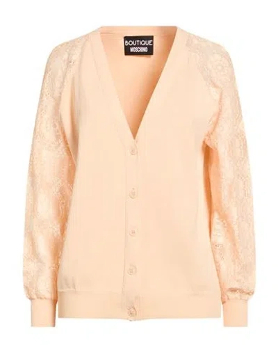 Boutique Moschino Woman Cardigan Apricot Size 12 Viscose, Polyamide, Cotton In Brown