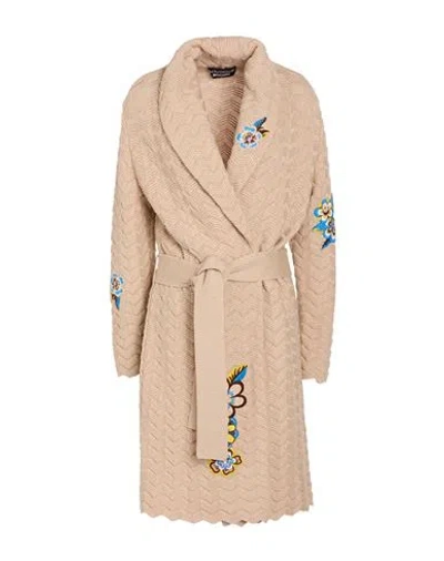 Boutique Moschino Woman Cardigan Beige Size 6 Virgin Wool In Neutral