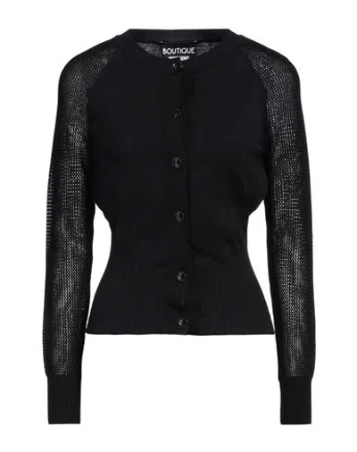 Boutique Moschino Woman Cardigan Black Size 6 Cotton, Polyester In Blue