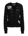 Boutique Moschino Woman Cardigan Black Size 6 Virgin Wool In Black