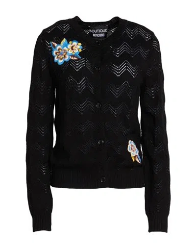 Boutique Moschino Woman Cardigan Black Size 6 Virgin Wool