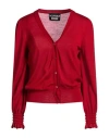 Boutique Moschino Woman Cardigan Brick Size 6 Virgin Wool In Red