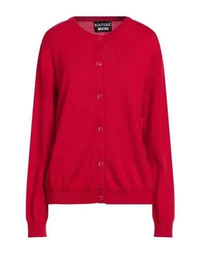 Boutique Moschino Woman Cardigan Garnet Size 14 Virgin Wool In Red