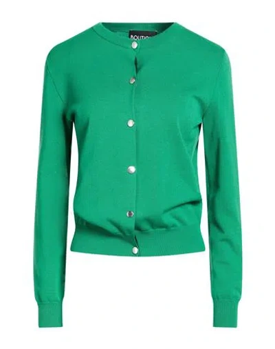 Boutique Moschino Woman Cardigan Green Size 6 Cotton, Polyester