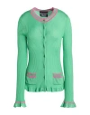 Boutique Moschino Woman Cardigan Green Size 8 Vinyon