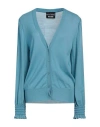 Boutique Moschino Woman Cardigan Light Blue Size 12 Virgin Wool In Blue