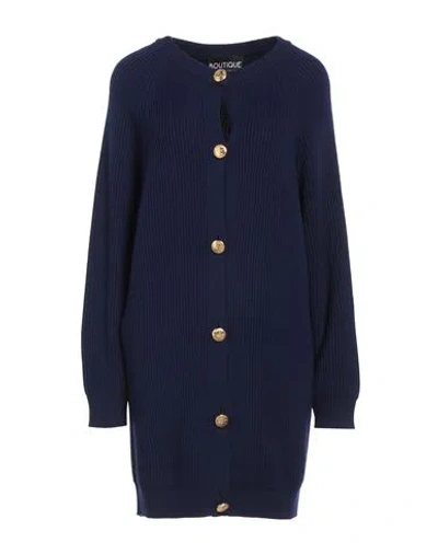 Boutique Moschino Woman Cardigan Midnight Blue Size 14 Virgin Wool, Acrylic