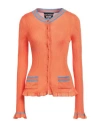 Boutique Moschino Woman Cardigan Orange Size 10 Vinyon
