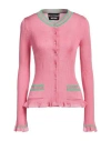 Boutique Moschino Woman Cardigan Pink Size 10 Vinyon In Pink