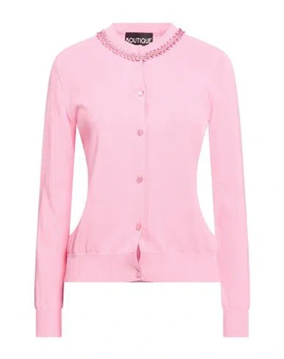Boutique Moschino Woman Cardigan Pink Size 6 Cotton, Polyamide