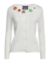 Boutique Moschino Woman Cardigan White Size 6 Viscose, Polyamide In White