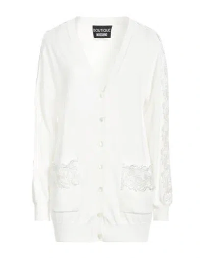 Boutique Moschino Woman Cardigan White Size 8 Cotton, Polyester