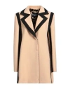 Boutique Moschino Woman Coat Beige Size 10 Virgin Wool, Polyamide, Wool, Acetate In Brown