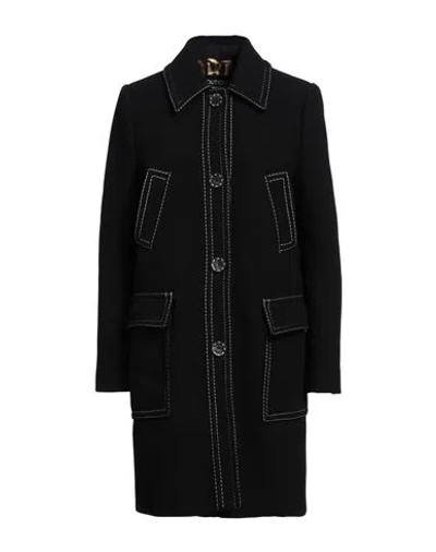 Boutique Moschino Woman Coat Black Size 10 Virgin Wool, Polyamide In Black