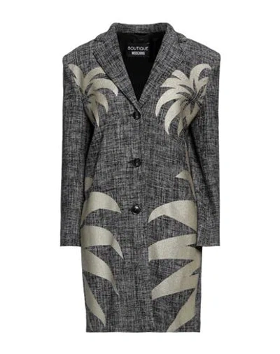 Boutique Moschino Woman Coat Black Size 6 Cotton, Polyester