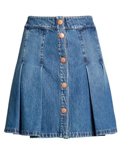 Boutique Moschino Woman Denim Skirt Blue Size 6 Cotton