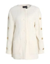 Boutique Moschino Woman Jacket Cream Size 12 Wool, Acrylic, Polyester, Polyamide, Cotton In Cream