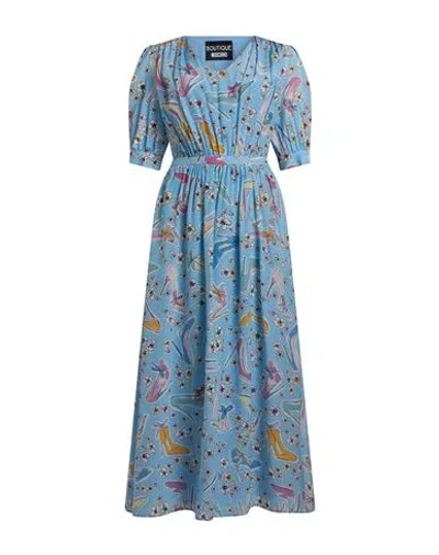 Boutique Moschino Woman Maxi Dress Azure Size 2 Silk In Multi