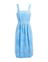 Boutique Moschino Woman Midi Dress Azure Size 8 Cotton, Viscose In Blue