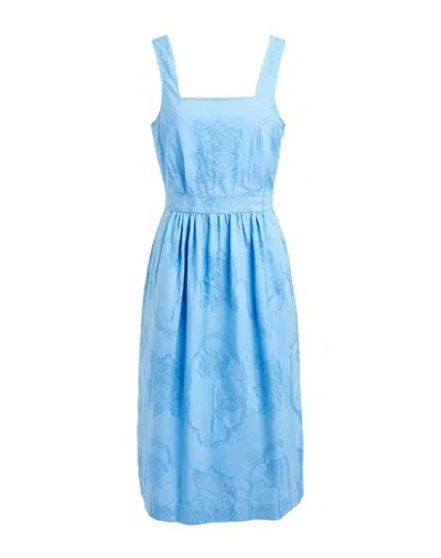 Boutique Moschino Woman Midi Dress Azure Size 8 Cotton, Viscose In Blue