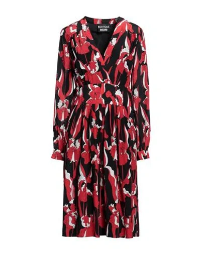 Boutique Moschino Woman Midi Dress Black Size 12 Silk