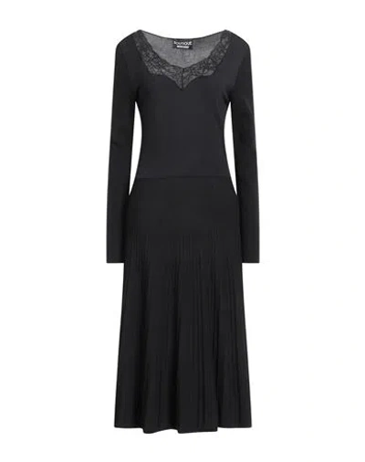 Boutique Moschino Woman Midi Dress Black Size 10 Viscose, Polyamide