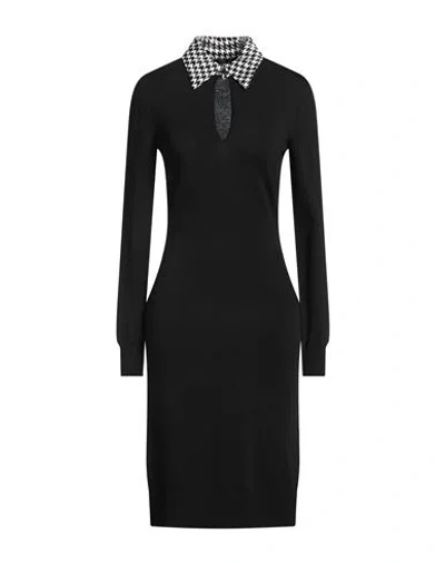Boutique Moschino Woman Midi Dress Black Size 6 Viscose, Polyamide, Silk