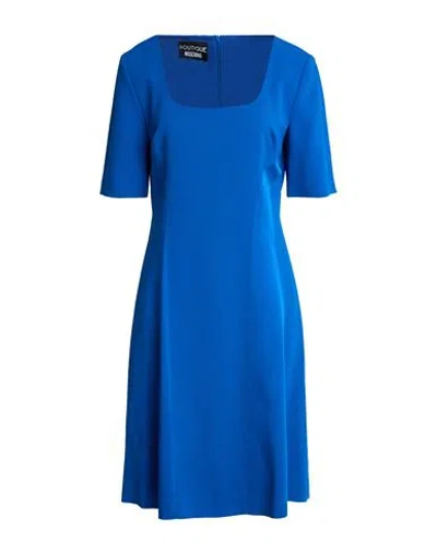 Boutique Moschino Woman Midi Dress Blue Size 14 Acetate, Viscose, Elastane