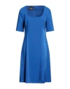 Boutique Moschino Woman Midi Dress Blue Size 12 Acetate, Viscose, Elastane