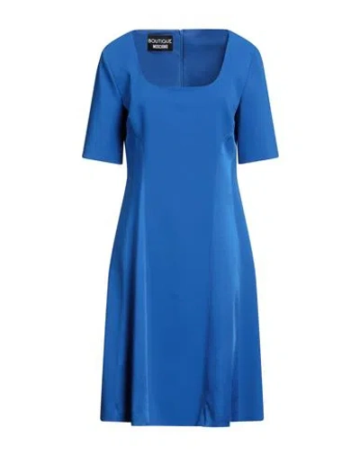 Boutique Moschino Woman Midi Dress Blue Size 10 Acetate, Viscose, Elastane