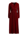 Boutique Moschino Woman Midi Dress Brick Size 8 Viscose, Silk In Red