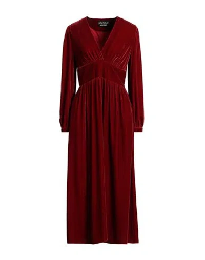 Boutique Moschino Woman Midi Dress Brick Size 8 Viscose, Silk In Red