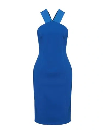 Boutique Moschino Woman Midi Dress Bright Blue Size 6 Polyester, Elastane, Polyamide, Viscose