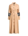Boutique Moschino Woman Midi Dress Camel Size 6 Lyocell, Viscose, Wool, Polyamide In Brown