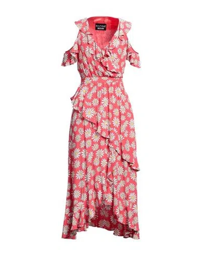 Boutique Moschino Woman Midi Dress Coral Size 4 Viscose In Red