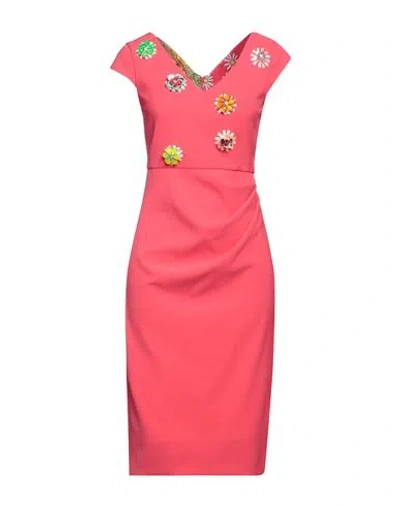 Boutique Moschino Woman Midi Dress Coral Size 6 Polyester, Elastane In Pink
