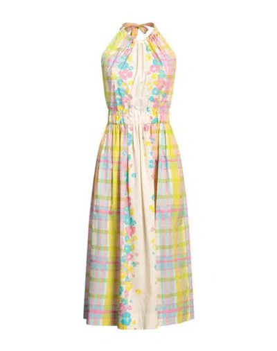 Boutique Moschino Woman Midi Dress Cream Size 10 Cotton In White