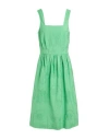 Boutique Moschino Woman Midi Dress Green Size 10 Cotton, Viscose