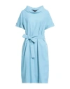 Boutique Moschino Woman Midi Dress Light Blue Size 8 Polyester, Virgin Wool, Elastane