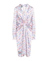 Boutique Moschino Woman Midi Dress Light Purple Size 10 Silk, Viscose