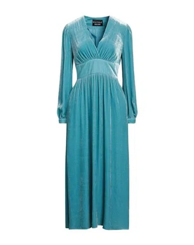 Boutique Moschino Woman Midi Dress Pastel Blue Size 4 Viscose, Silk