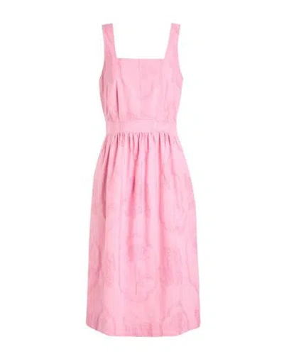 Boutique Moschino Woman Midi Dress Pink Size 6 Cotton, Viscose In Pink