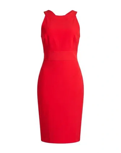Boutique Moschino Woman Midi Dress Red Size 10 Polyester, Elastane