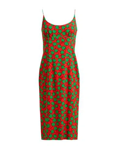 Boutique Moschino Woman Midi Dress Red Size 12 Viscose
