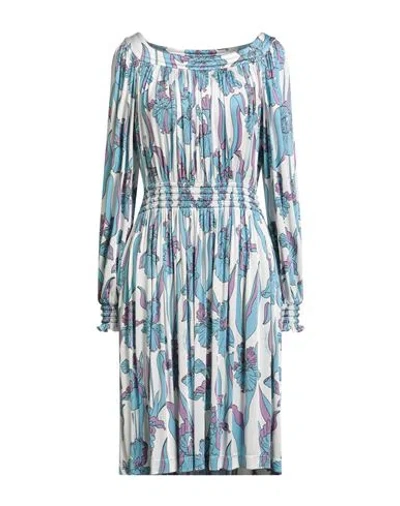 Boutique Moschino Woman Midi Dress Sky Blue Size 12 Viscose, Elastane
