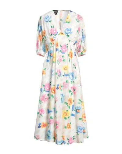 Boutique Moschino Woman Midi Dress White Size 12 Cotton, Silk
