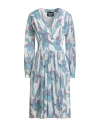 Boutique Moschino Woman Midi Dress White Size 12 Silk In Blue