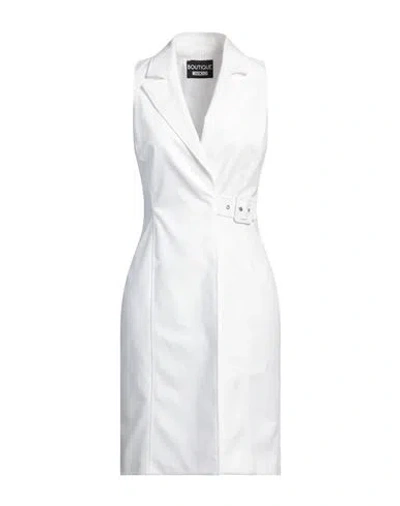 Boutique Moschino Woman Midi Dress White Size 14 Cotton, Elastane