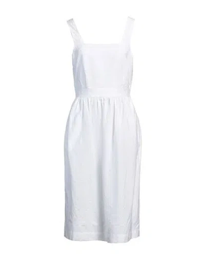 Boutique Moschino Woman Midi Dress White Size 12 Cotton, Viscose